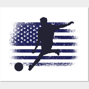 USA Soccer Fan Jersey Shirt American Flag Posters and Art